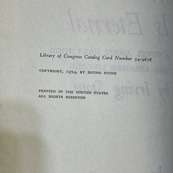 Love is Eternal A Novel about Mary Todd and Abraham Lincoln~Irving Stone 1954 - Picture 9 of 11